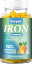 1 Pack 100Mg Iron Supplement Gummies for Women - Vitamin A, C, B - Dukungan Energi untuk Deficiency Besi, Anemia, Dewasa Anak-anak, Pineapple Flavor Gummy, 60 Namun