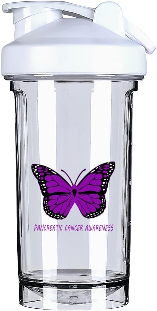 Penambahan Kanker Pankreas 18 Ounce Shake Bottle Drink Mixer Leak- bukti Pre Workout Protein Shakes Meal Pengganti Botol 500ML / 18 Oz White & -1