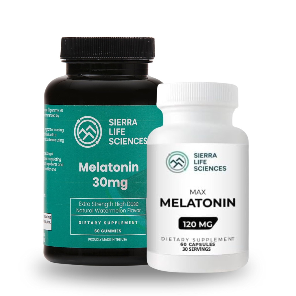 Melonalin Sleep Dukung Bundle 124; 30mg Semangka Gummies & 120mg High- Dose Capsules 12.4; Advanced Slected Sleep Aid for Dewaces 124; Vegan & Non-GMO