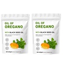 2 Kemasan Minyak Oregano Softgeels, 2 dari 1 Minyak Oregano dengan Minyak Benih Hitam 200mg, Gluten Bebas