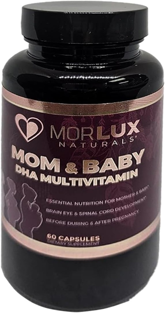 Mommy & Baby DHA Multivitamin - Prenatal & Postnatal Vitamin for Women - Dupliors Baby 's Brain, Eye & Bone Development - Non-GMO, Gluten- Free, 60 Capsules