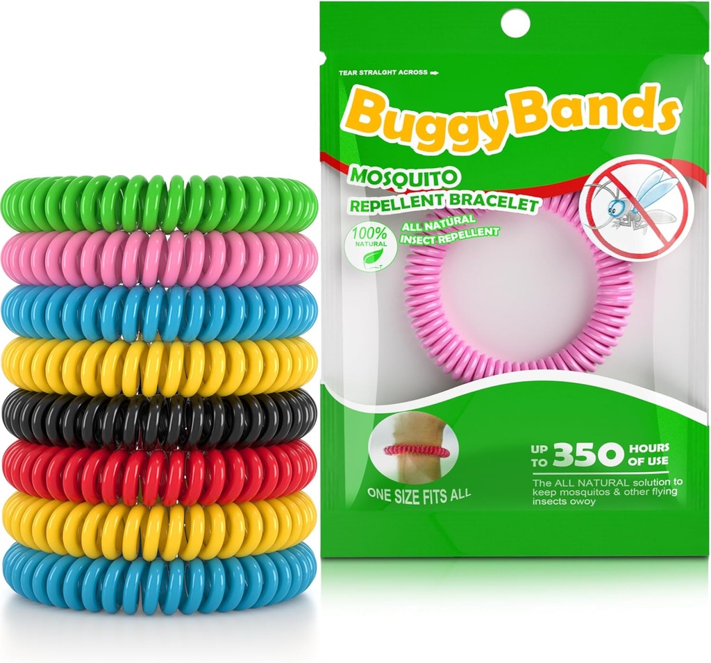 12 Pack Mosquito Repellent Brackets, Individually Wrapped, DEET Free, Natural and Waterproof Band