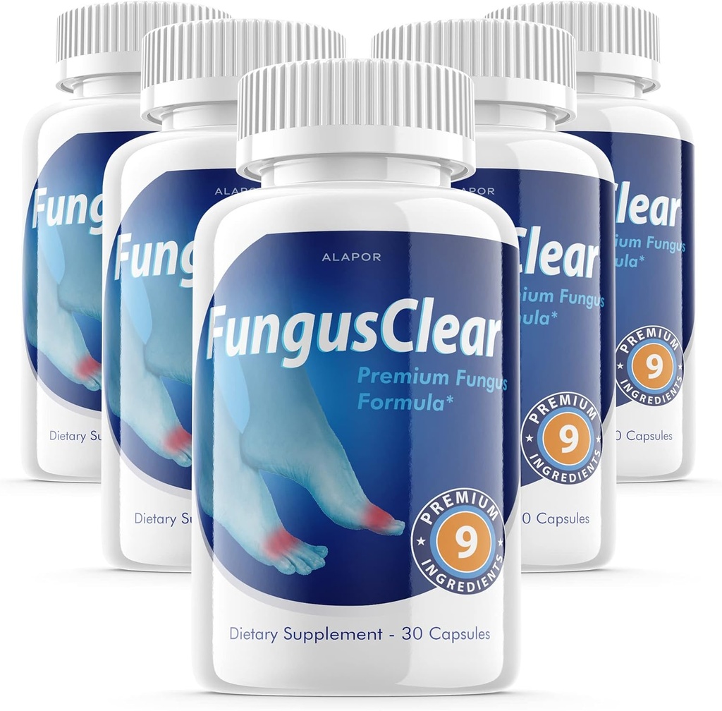 (5 Paket) Fungus Clear - Probiotic Fungus Clear Pil, Advance Formula Fungusclear Capsules, Fungus Clear Max, untuk 150 Hari Supply.