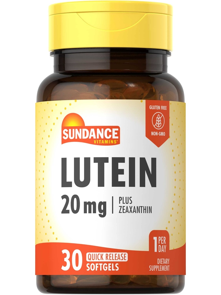 Sundance Lutein 20mg 124; 30 Softgeels 124; dengan 1244- GMO dan Gluten Free Suplemen