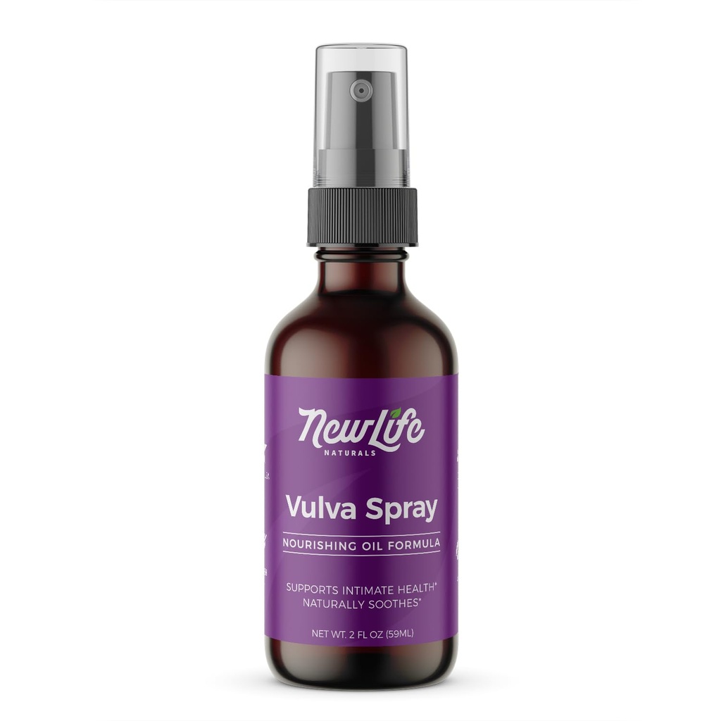 NewLife Supcials Feminine Spray Vaginal Moisturizer for Dryness Itching Irritation PH Menopause Support with Olive Oil, Lemongrass and More - 2 oz