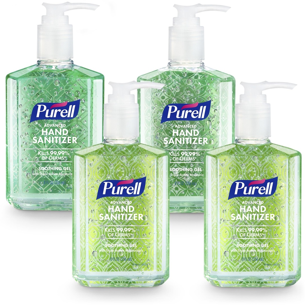PURELL Hand Sanitizer Tingkat Lanjut Gel, Sprent, 8 fl oz Pompa Bottle (Paket 4), 9674-06- ECDECO