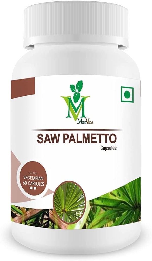 Saw Palmetto Extract Capsules 800mg 124; Dietary Suplement for Hair Growth 124; Supports Prostate Health & Urinary Good & Natural -60 Veg Capsules