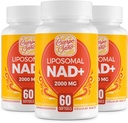 2000 MG NAD Suplemen, Lipomal NAD + dengan Absorpsi Tinggi, Lebih Eefisien daripada Nicotinamide Ribside, Suplemen Murni & Plus Boosting, Penuaan Pertahanan, Metabolisme & Cellular, 180 softgeels