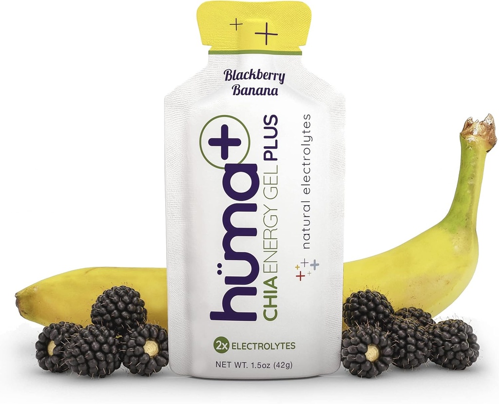 Huma Plus (Double Electrolites) - Chia Energy Gel, BlackBerry Banana, 24 Gels
