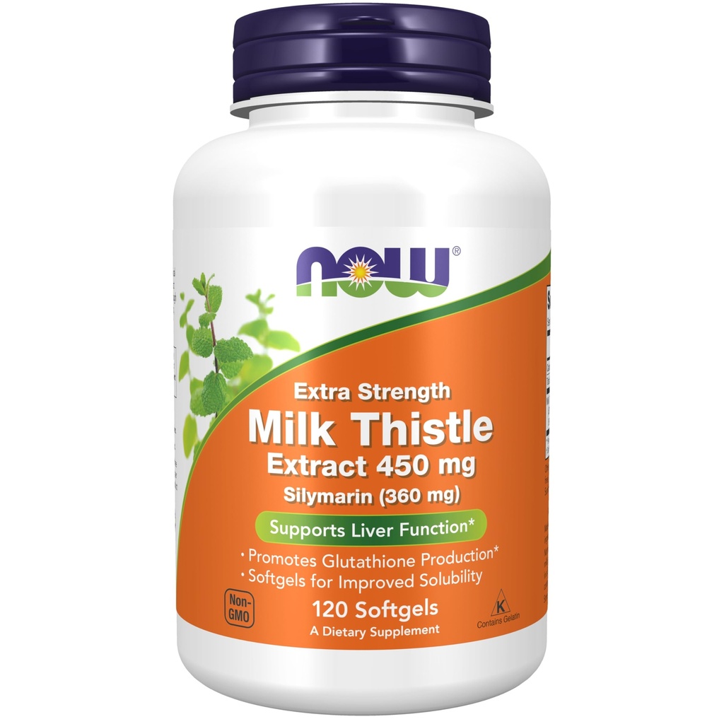 Sekarang Suplemen Makanan, Silymarin Milk Thistle Extract, Ekstra Kekuatan 450 mg, 120 Softgels