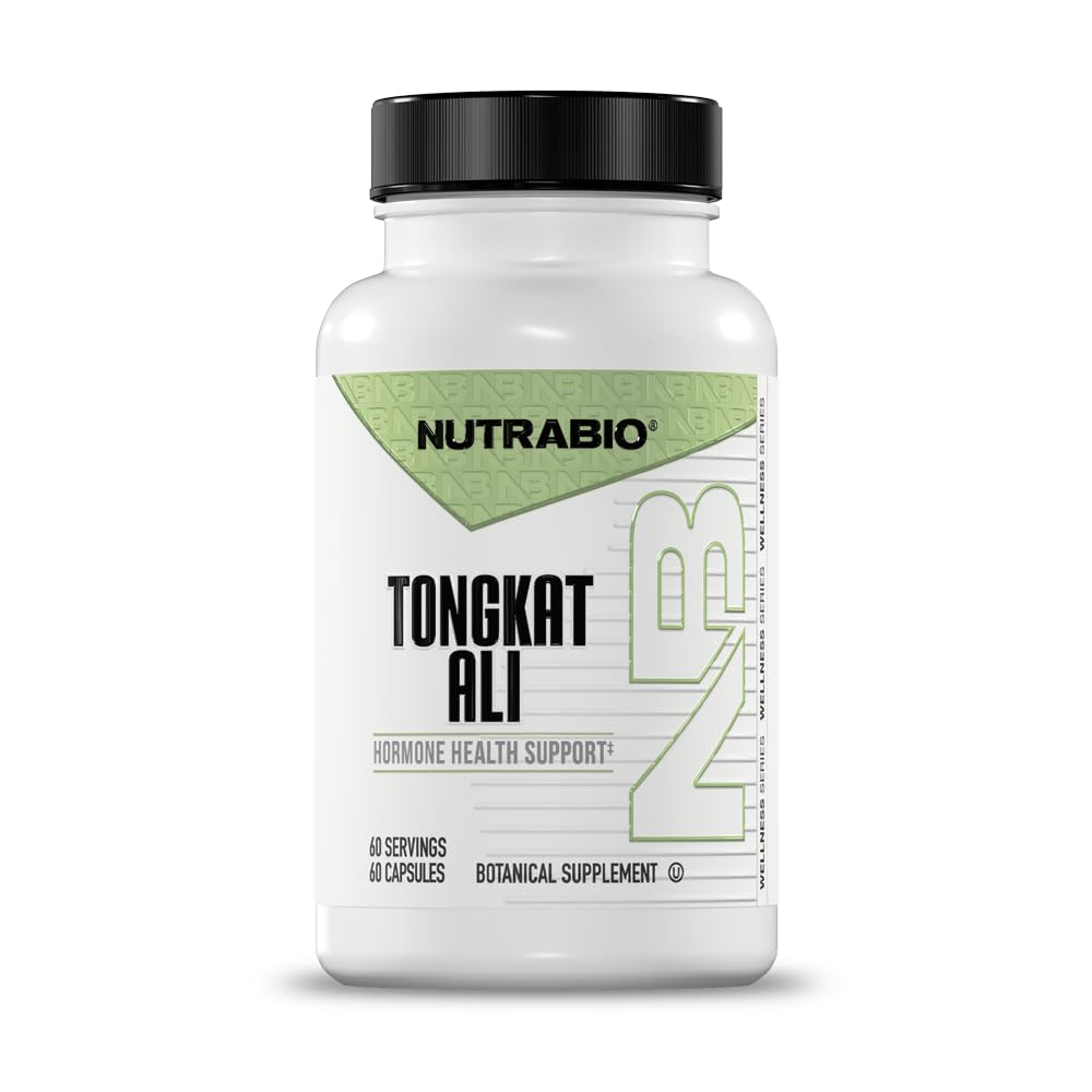NutraBio Tongkat Ali Longjack 100 Tambahan - Dukungan Alam untuk Massa Otot, Kekuatan, Performance- Longjack Tongkat Ali untuk Men- 200mg per Capsule, 60 Hamba