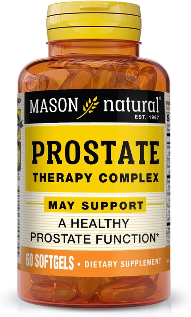 Mason NATURAL Prostate Therapy Complex with Saw Palmetto, Nettle Root & Pumpkin Seed Oil - Mempersiapkan Fungsi Prostat Sehat *, 60 Softgeels