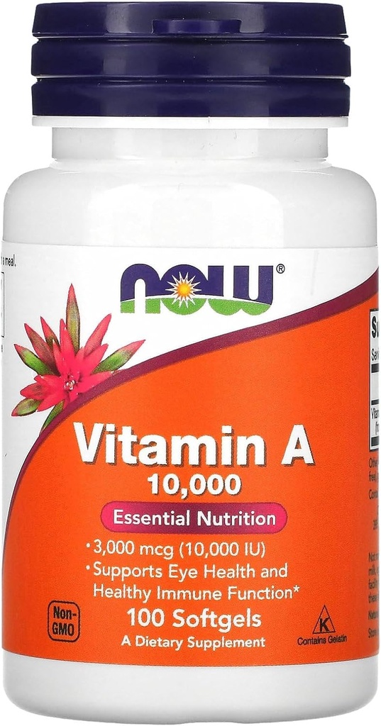 Now Foods Vitamin A 10.000 IU 100 Sgels