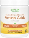 SuperNutrition Leucine Enriched Esticale Amino Acids dengan L-Leucine, L-Lysine, L-Ththreonine, dan L-Ileasleucine, Unfeared, 10.58 oz (300 g)