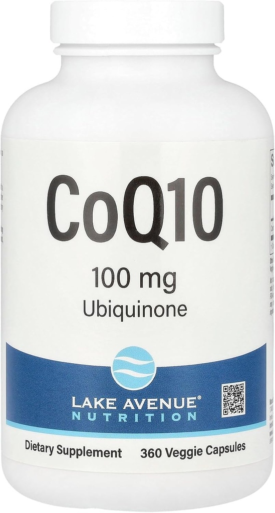Lake Avenue CoQ10 Nutrition - Ubiquinone Suplement - Promoses Antioxidant Activity - Gluten Free, Non- GMO - 100 mg - 360 Veggie Capsules