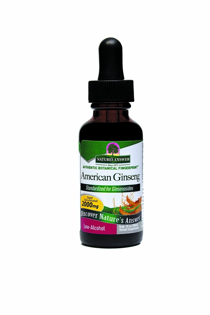 Nature 's Jawaban Amerika Gingseng Root Suplemen dengan Alkohol Organik, 1 - Fluid Ounce 124; Imune Dukungan 12.4; Promos Kognitive Fungsi 124; Natural Energy Booster
