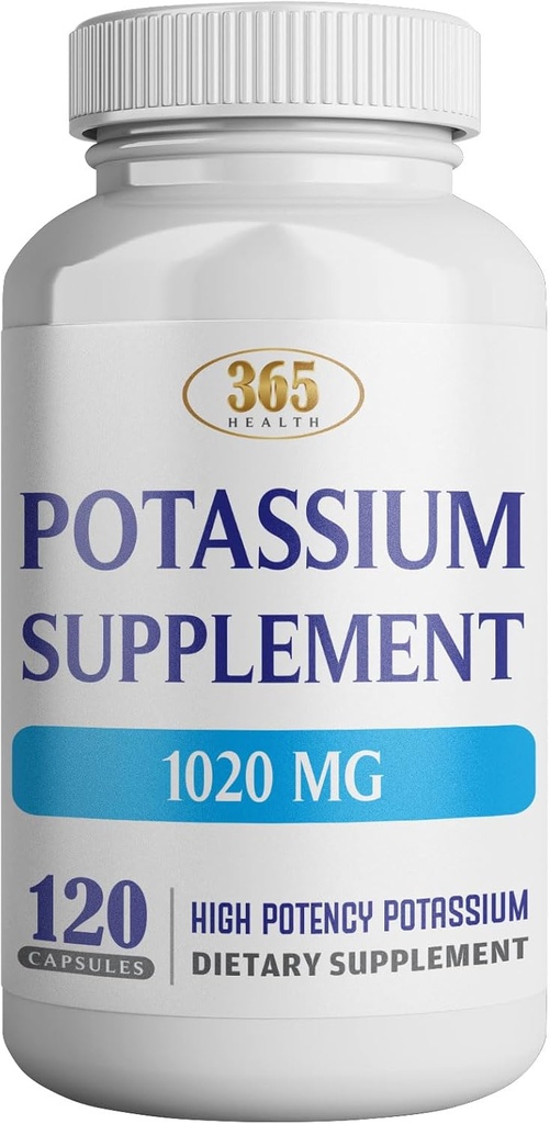 365 Tambahan Potasium Kesehatan 1020 mg 124; Potasium Bikarbonat 124; Non-GMO 124; Gluten Free 124; Dibuat di USA 124; 120 Vegetarian Capsules