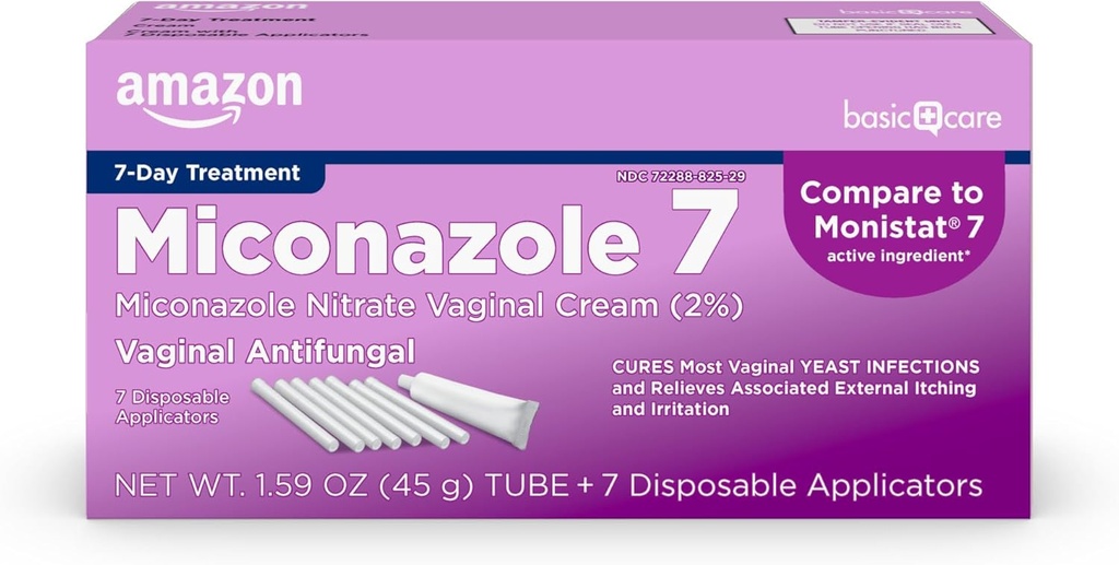 Perawatan Miconazole 7, Miconazole Nitrate Vaginal Cream 2 Percent, Obat Infeksi Yast untuk Perempuan, Feminine Care, 1.59 ons (Paket 1)