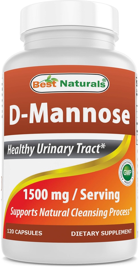 Terbaik D-Mannose Capsules - Uriner Tract Cleanse Tambahan 1500mg / Serving - 120 Count
