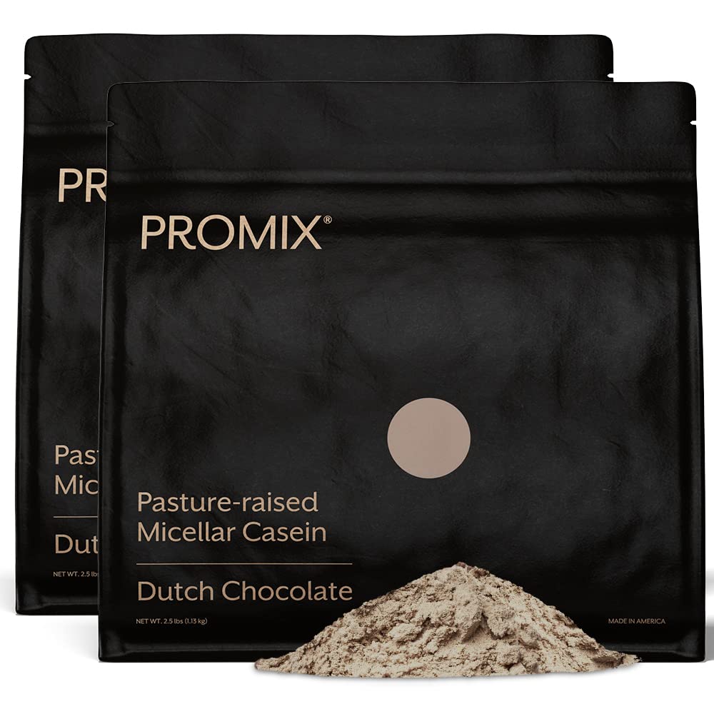 Promix Nutrection Casein Protein Powder - Grasin, Pazial Raised, Slow Rilis 25g Mivault Casein - 5.4g BCAAs Gluten Free, Sugar Free, Soy Free - Chocolate, 5lb