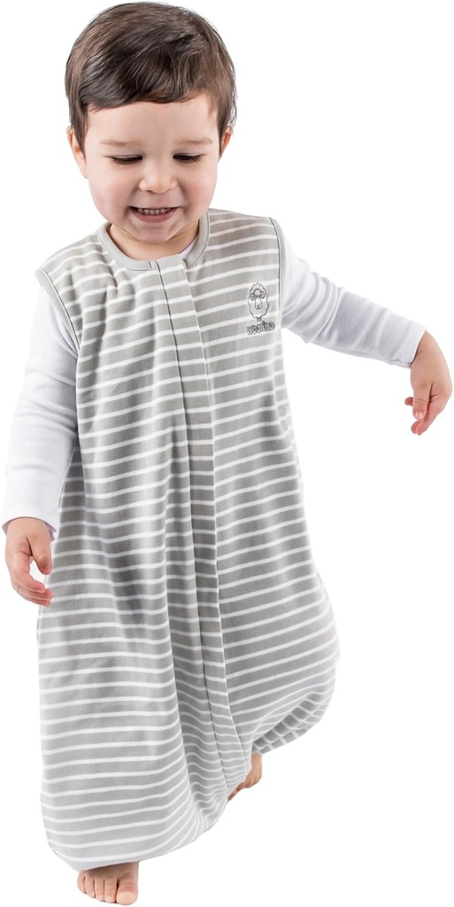 Woolino 4 Musim Bayi Sleep Bag dengan kaki, Merino Wool dan Organik Cotton Walker Sleep Back, Toddler Sleep Bag, 18- 36m, Gray