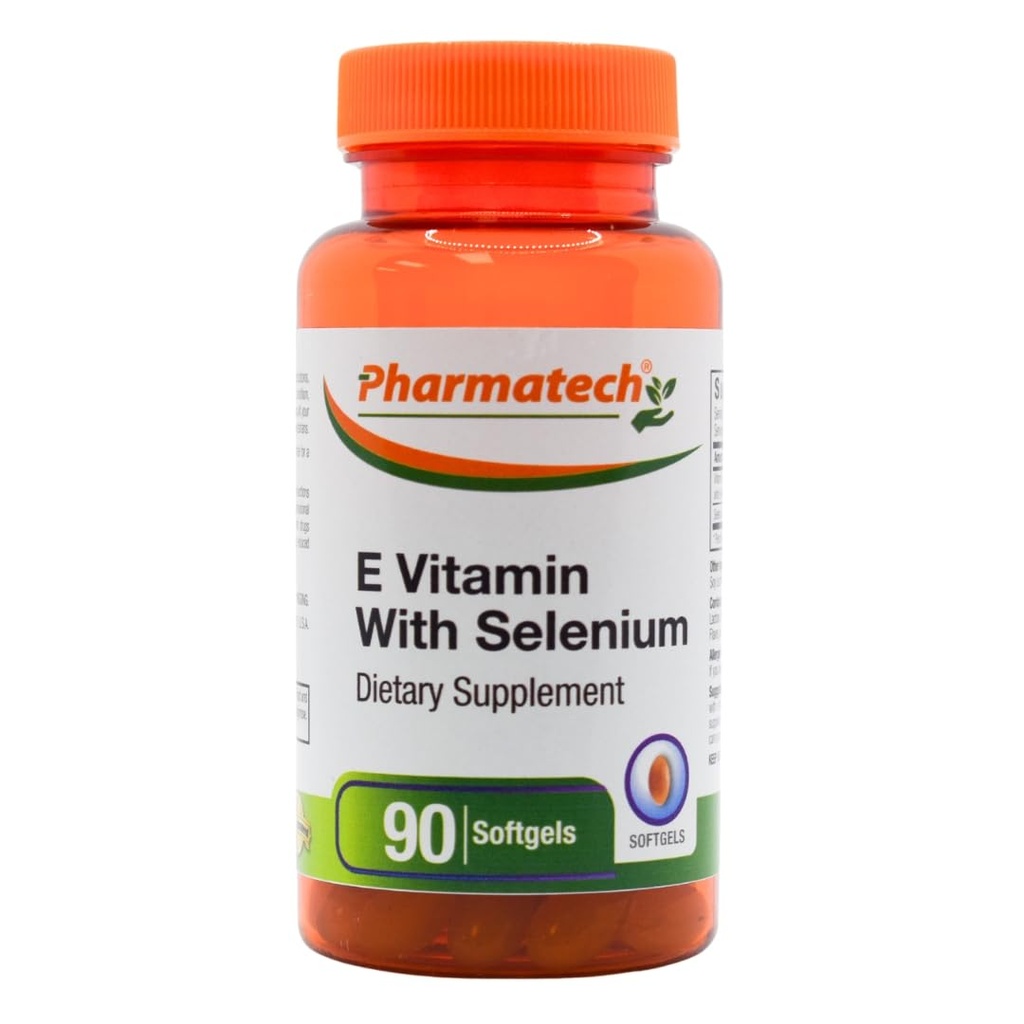 Vitamin E sebagai dl-Tocopheryl Acetate dan d- Alpha--Tocopherol Plus Selenium, antioksidant Suplemen, Dukungan Imune, Mendukung Skin Healten, Bebas, Non-GMO, 90 softgeels Dibuat di AS