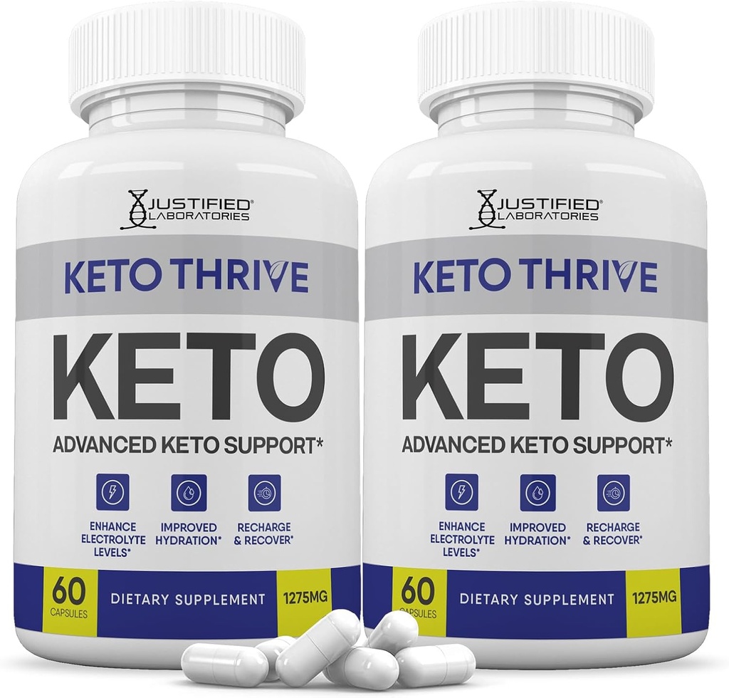 (2 Paket) Keto Thrive Keto Pil ACV 1275MG Keto Dukungan Kembang Katup Kemo Alternatif ke Keto Gummies Terbuat dengan Apel Cider Tambahan Powder Zaitun Minyak Daun Tea Hijau 120 Capsules