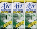 Ayr Saline Nasal Gel No- Drip Sinus Spray, 0.75 Fl Oz (Paket 3)