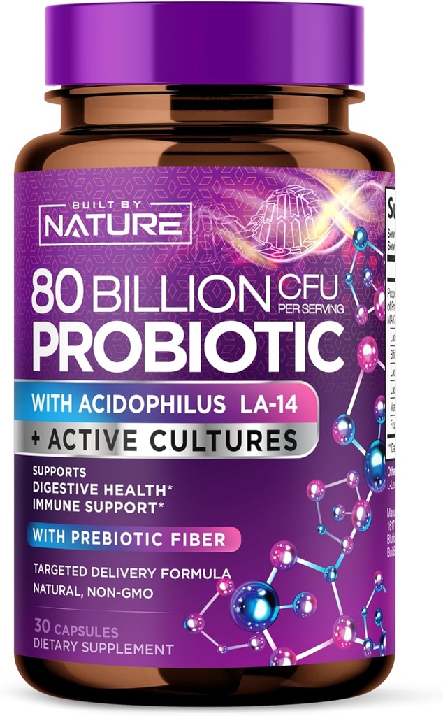 80 Milyar CFU Probiotic - Daily Digetical Gut Health Suplement for Men & Women