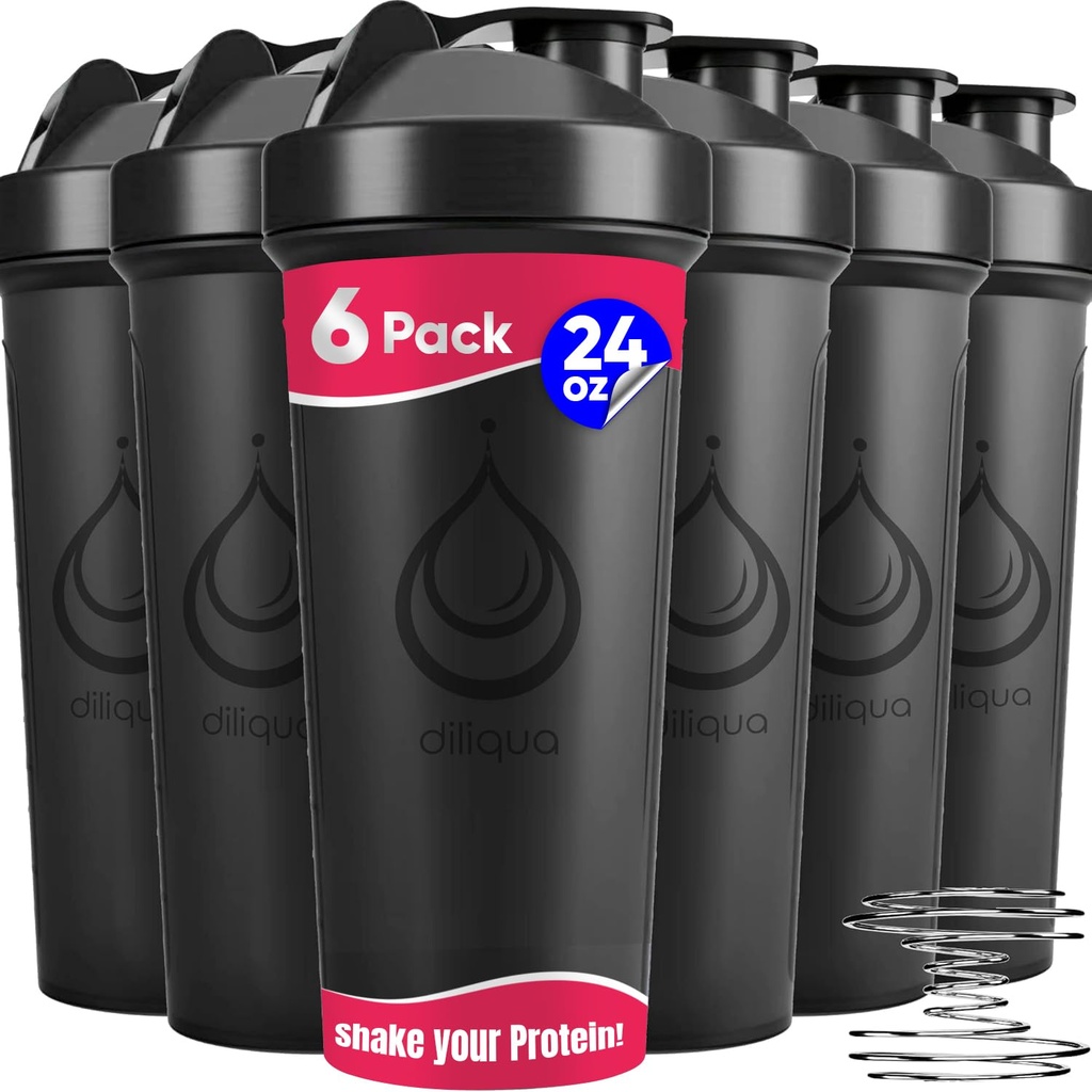 6 Pack, Shaker Bottles dengan Wire Whicks untuk Protein Mixes: 124; Blender Blender Blender Pack: