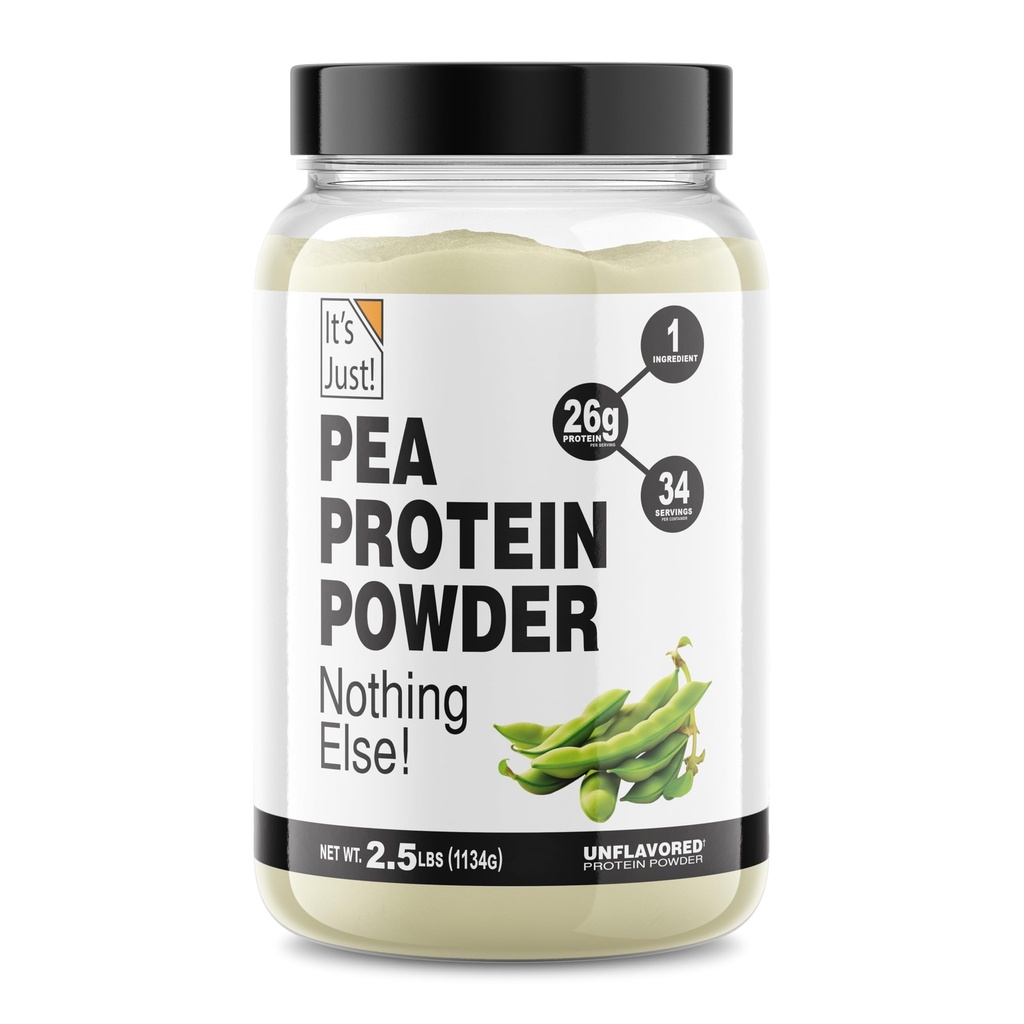 Hanya saja! - 100% Pea Protein, Vegan Plant Based, Grown in Canada, Premium Quality, Smooth Texture, Gluten Free, Keto Friendly (2,5 Pound, Unflamited)