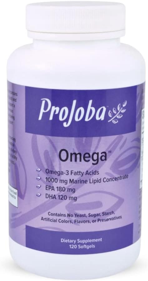 Umur muda Projoba Omega ™ - 1000 mg Omega-3 - Tinggi - Potency - 180 EPA & 120 DHA ke Procear Brain and Heart Health - 120 Softgels (Paket 1)