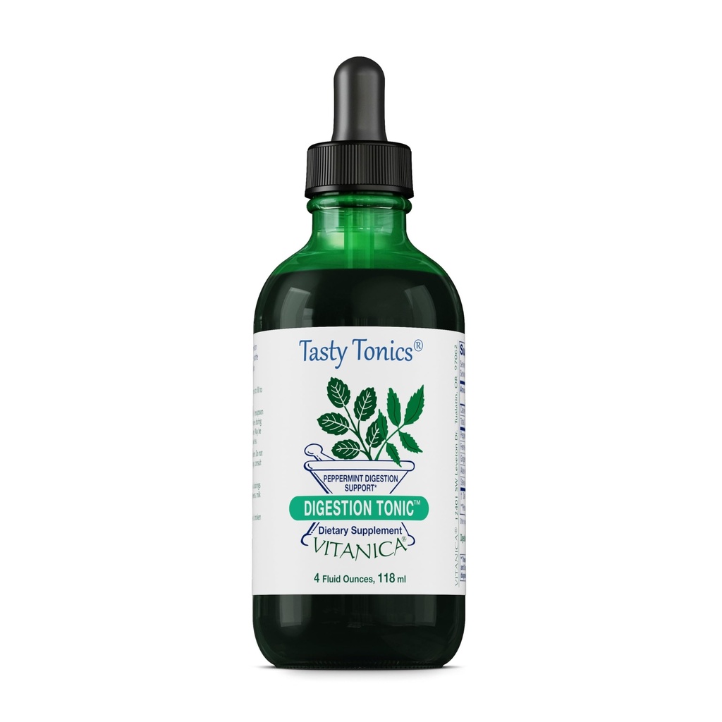 Vitanica Ditraffic Tonic, Gas and Bloating Relief Suplement, Organic, Impreve Digetical Fungsi & Gut Health, untuk Perempuan & Men, Peppermint Oil Fennel Ginger & Aloe Vera Vegan, 4 Oz
