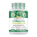 Veda Spirulina Organik & Chlorella Capsules, 1500mg, 300 Count - Spirulina Chlorella Capsules dengan Super Green Antioxidants, Phycocyanin, Amino Acid - Boost Imunity, Energy, Dukung Ditrable