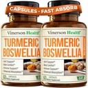 Boswellia Serrata Turmeric Tambahan untuk Dukungan Gabungan & Inflammation Keseimbangan - Turmeric Boswellia Suplemen dengan Ginger & Black Pepper Ekstrak untuk Peningkatan Absorpsi - Non-GMO - 2pack