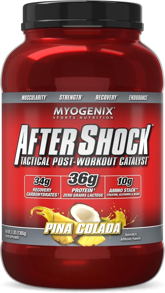 Myogenix Aftershock Post Workout - Muscle Growth Whey Protein Powder - Speeds Up Muscle Growth and Recovery - Supports Joint Health and Replenishes Glycogen