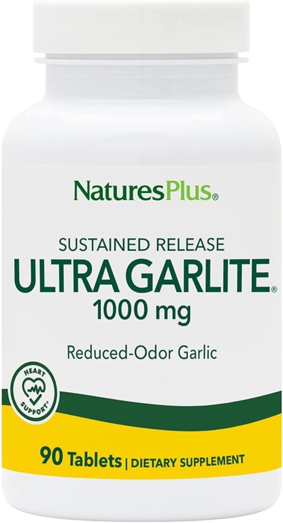 NaturresPlus Ultra Garlite 1000 mg - 90 Tablet - Reduced-Odor Balics - Dukungan nutrasional untuk Free- Radical Defense & Imune Kesehatan - Pelepasan Terus-90 Hamba