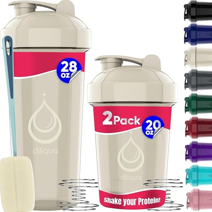 2 Pack, 28 oz & 20 botol Shaker dengan Staker Wire Whicks yang kuat untuk Protein Mixes, 124; Blender Blender Koper bebas & Dishwatter Aman 124; Botol Shaker 124; Piala Shaker untuk getar