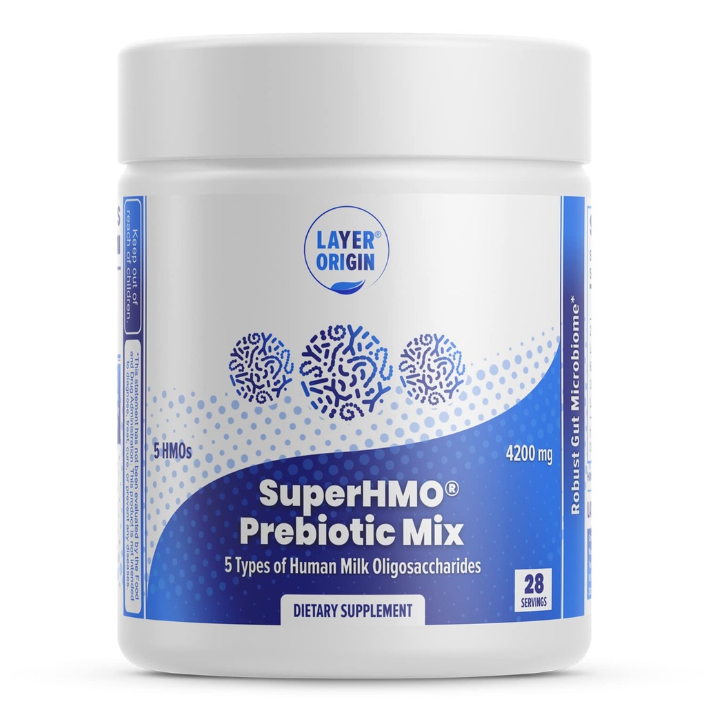 Lapis Origin SuperHMO Prebiotic Mix dengan 5-HMO Prebiotic Fiber untuk Gut, Ditraffic, Brain Health - Powder, 28 Servis