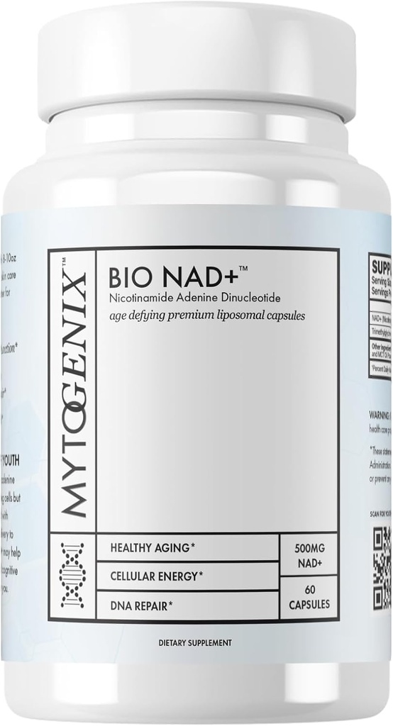 Murni NAD + Kapsules - Nicotinamide Adenine Dinucleotide - NAD + Suplement - 60 Capsules Per Botol - 500mg NAD + Serving - Promotes Anti- Aging - Sel Kesehatan dan Fungsi