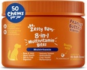 Zesty Paws Dog Multivitamin, Chewable Dog Vitamin dan Suppins for Hip & Joints, Skin & Coat, Omega 3 Fish Oil untuk Dogs- Senior & Puppy Multivatin- Peanut Butter- 50ct