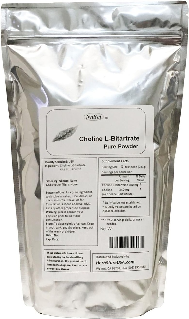 Chooline L- Bitartch Pure Powder Smart Nutrient (250g (8.8 oz)))