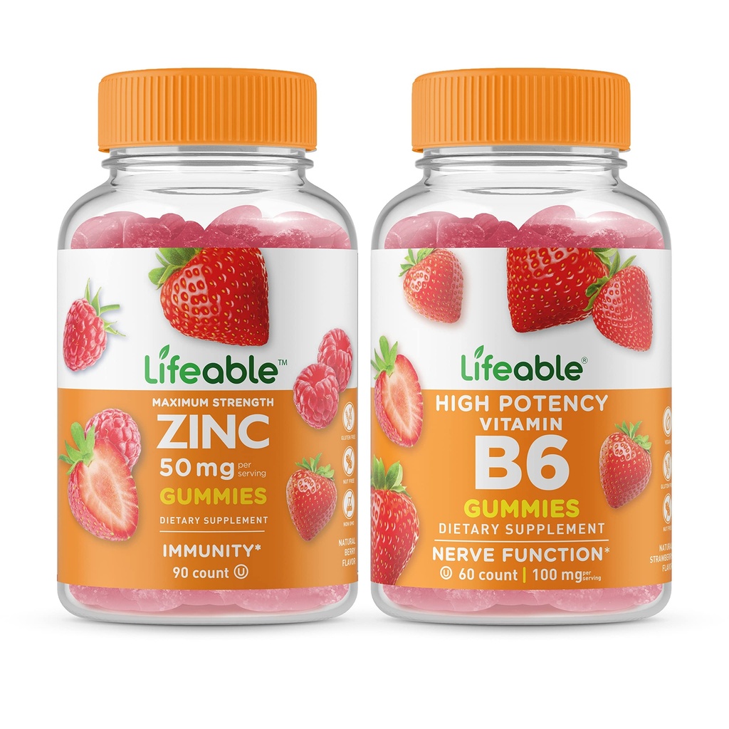 Zinc Lifeable 50mg + Vitamin B6, Gummies Bundle