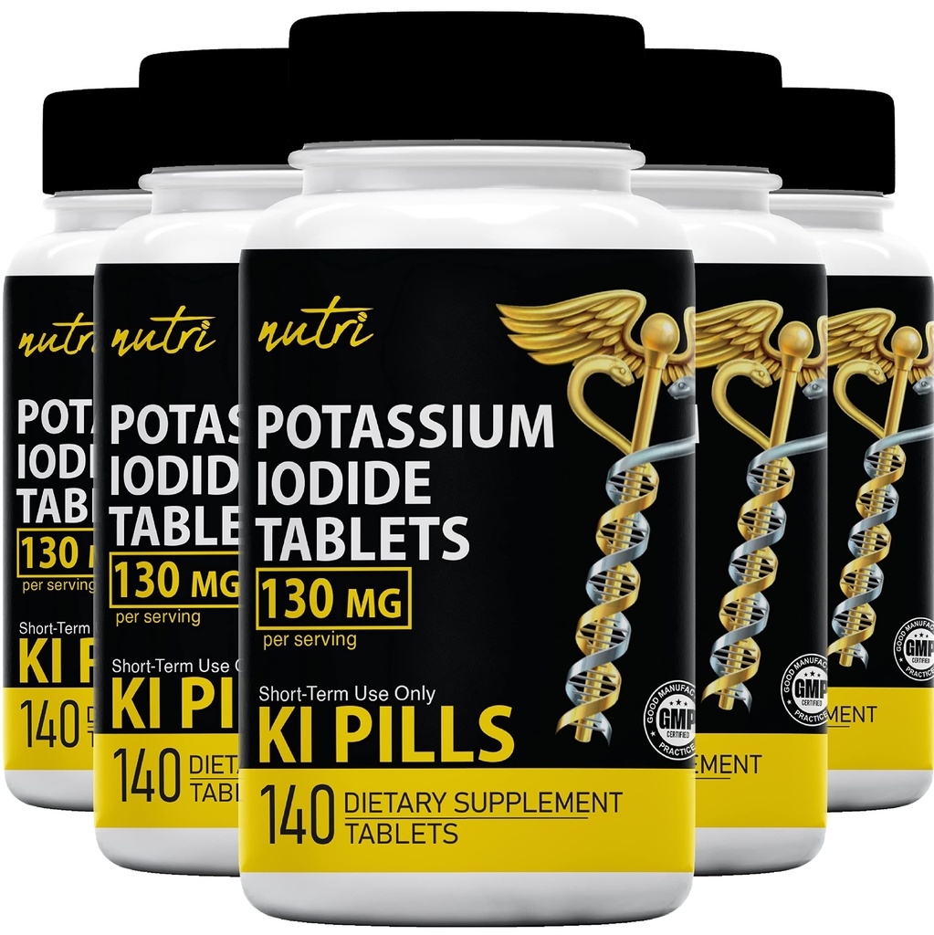 Fusion Alam Potasium Iodide Tablet (Paket 5) 130mg - 700 Tablet EXP 10 / 2032 - YODO Naciente - KI Pil - Yoduro de Potasio