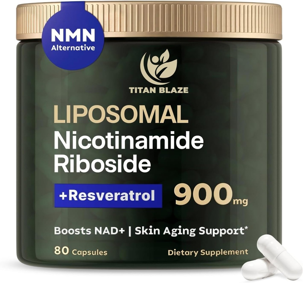 NAD + Nicotinamide Riboside dengan Resveratrol & Quercetin NMN Alternatif - Premium AntiAging Suplemen untuk Energi, Fokus, dan Dukungan Cellular - 80 Tertinggi Capsules 900mg