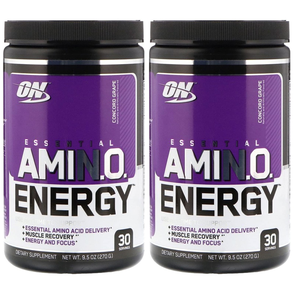 Optimum Nutition, (2 Pack Escale Amin.O. Energy, Concord Grape, 9.5 oz (270 g)