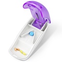 Pill Cutter Splitter for Small and Tiny Pills, Pill Cutter for Cutting Vitamin Tablet in Half, Pill Splitter with Blade Guard, Purple