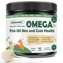 ZEBORA Omega 3 Fish Oil for Dogs, Wild Caught Dog Fish Oil, EPA & DHA, Krill Oil, Kelp, Skin dan Coat Suplemen, Anti Itch & Shedding, Dukung Dry Skin, Gabungan Kesehatan, Bantuan Allergy Dog
