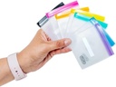 Kandang MUPI Mini Zipper Set - 7 Kantung Kecil Dapat Diubah Lagi dengan Label Tertulis untuk Perjalanan, Obat-obatan, Makeup, Pil, Kandang Kosmetik Kecil untuk Purse, Kantor, Penyimpanan Plastik