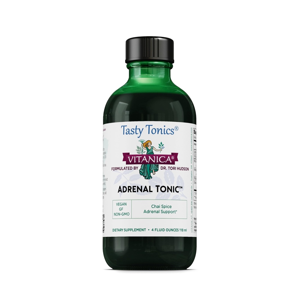 Vitanica - Adrenal Tonic, Adrenal Dukungan, Vegetarian, 4 Ounce (Packaging May Vary)